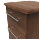 Sofia Ready Assembled 3 Drawer Bedside Cabinet in Noche Walnut