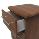 Sofia Ready Assembled 3 Drawer Bedside Cabinet in Noche Walnut