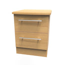 Sofia Ready Assembled 2 Drawer Bedside Cabinet in Modern Oak