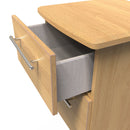 Sofia Ready Assembled 2 Drawer Bedside Cabinet in Modern Oak