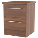 Sofia Ready Assembled 2 Drawer Bedside Cabinet in Noche Walnut