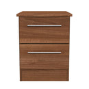 Sofia Ready Assembled 2 Drawer Bedside Cabinet in Noche Walnut