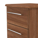 Sofia Ready Assembled 2 Drawer Bedside Cabinet in Noche Walnut