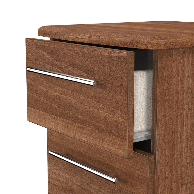 Sofia Ready Assembled 2 Drawer Bedside Cabinet in Noche Walnut