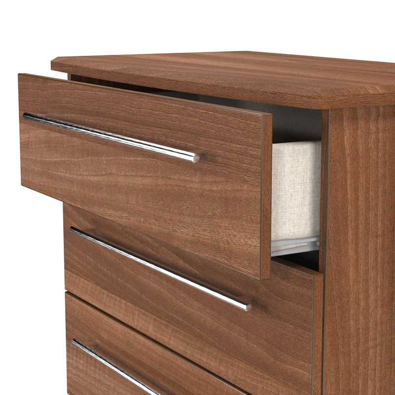 Sofia Ready Assembled 4 Drawer Chest in Noche Walnut