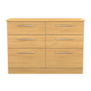 Sofia Ready Assembled 6 Drawer Wide Chest in Modern Oak