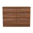 Sofia Ready Assembled 6 Drawer Wide Chest in Noche Walnut