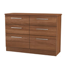 Sofia Ready Assembled 6 Drawer Wide Chest in Noche Walnut
