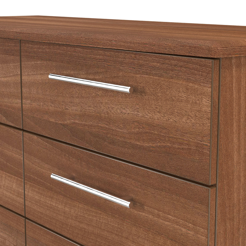 Sofia Ready Assembled 6 Drawer Wide Chest in Noche Walnut