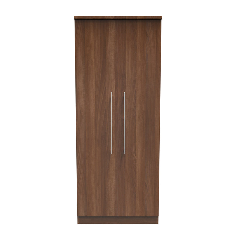 Sofia Ready Assembled 2 Door Wardrobe in Noche Walnut