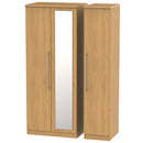 Sofia Ready Assembled Triple Mirror Wardrobe in Modern Oak