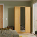 Sofia Ready Assembled Triple Mirror Wardrobe in Modern Oak