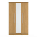 Sofia Ready Assembled Triple Mirror Wardrobe in Modern Oak