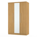 Sofia Ready Assembled Triple Mirror Wardrobe in Modern Oak