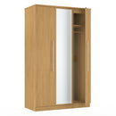 Sofia Ready Assembled Triple Mirror Wardrobe in Modern Oak