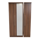 Sofia Ready Assembled Triple Mirror Wardrobe in Noche Walnut