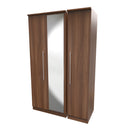 Sofia Ready Assembled Triple Mirror Wardrobe in Noche Walnut