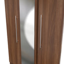 Sofia Ready Assembled Triple Mirror Wardrobe in Noche Walnut