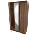 Sofia Ready Assembled Triple Mirror Wardrobe in Noche Walnut
