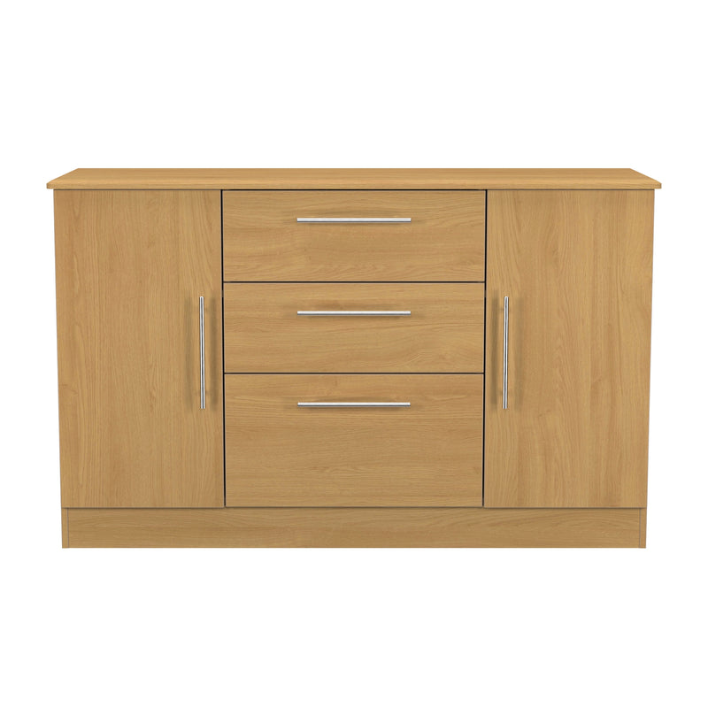 Sofia Ready Assembled 2 Door 3 Drawer Sideboard in Modern Oak