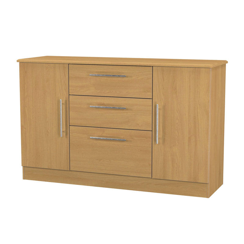 Sofia Ready Assembled 2 Door 3 Drawer Sideboard in Modern Oak