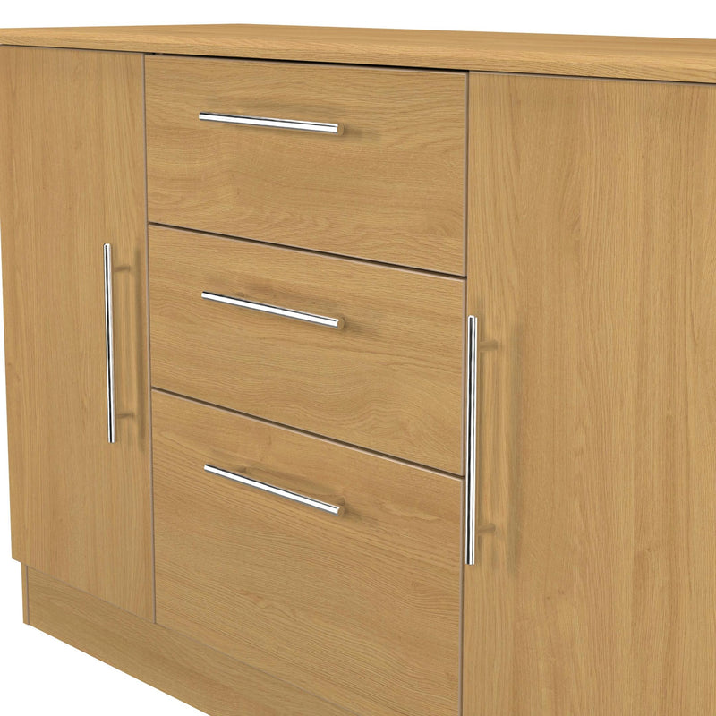 Sofia Ready Assembled 2 Door 3 Drawer Sideboard in Modern Oak