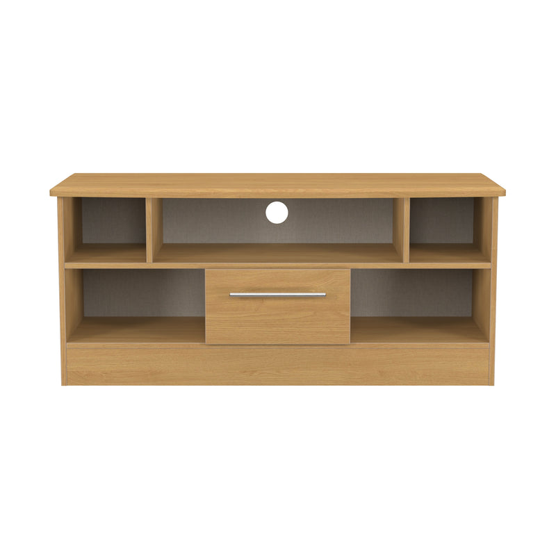 Sofia Ready Assembled 1 Drawer TV & Media Unit in Modern Oak