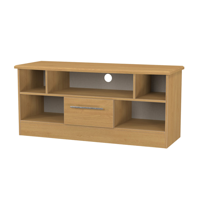 Sofia Ready Assembled 1 Drawer TV & Media Unit in Modern Oak