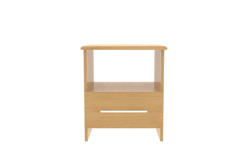 Sofia Ready Assembled Bottom Drawer Lamp Table in Modern Oak