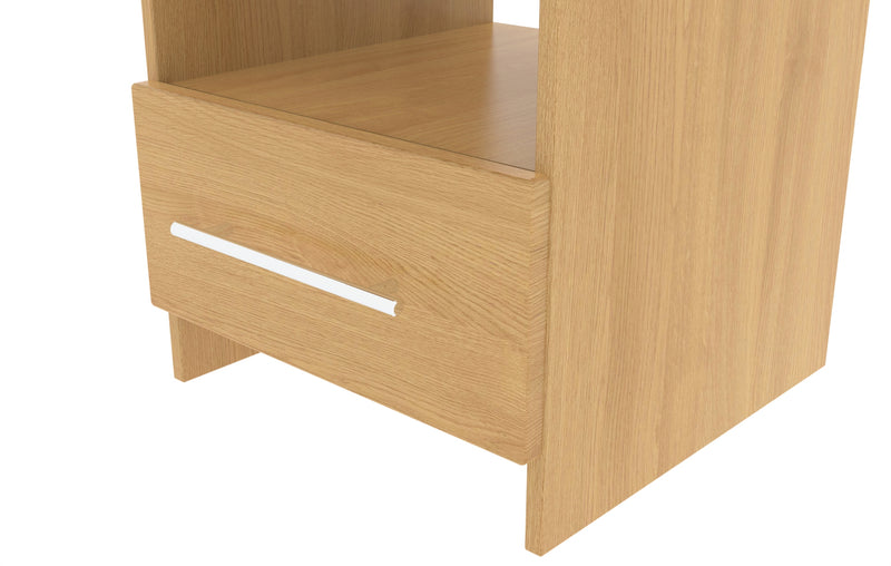 Sofia Ready Assembled Bottom Drawer Lamp Table in Modern Oak