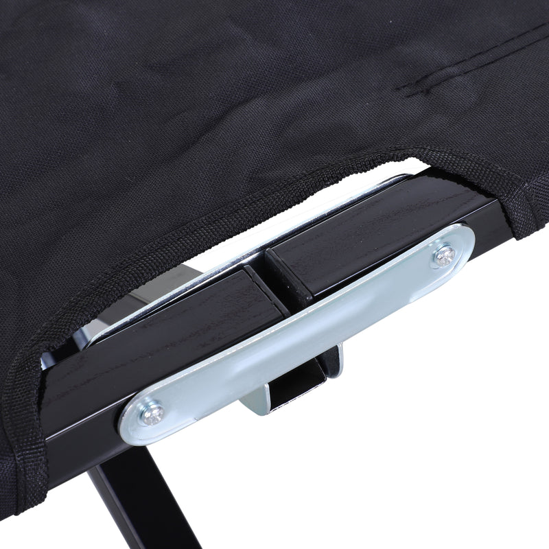 Outsunny Double Camping Folding Cot Outdoor Portable Sunbed, Grey
