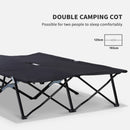 Outsunny Double Camping Folding Cot Outdoor Portable Sunbed, Grey