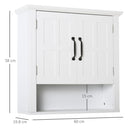 HOMCOM Bathroom Wall Cabinet, Medicine Cabinet w/ Adjustable Shelf, White