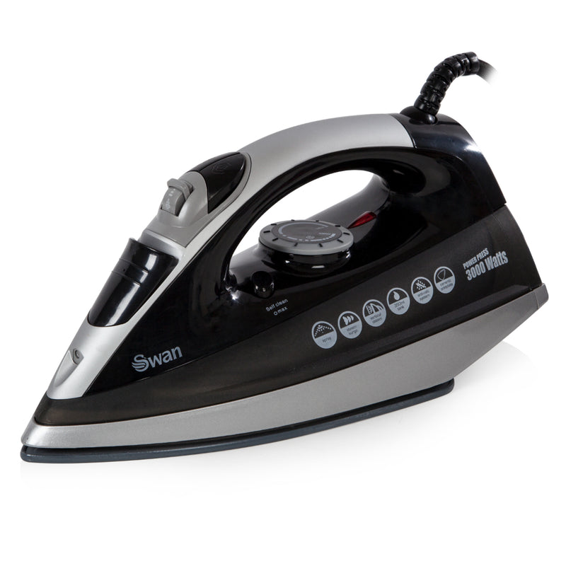 Swan Black PowerPress Iron 3kw  - Black