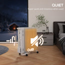 11 Fin Portable Oil Filled Radiator, Electric Heater With Safety Cut Off, White
