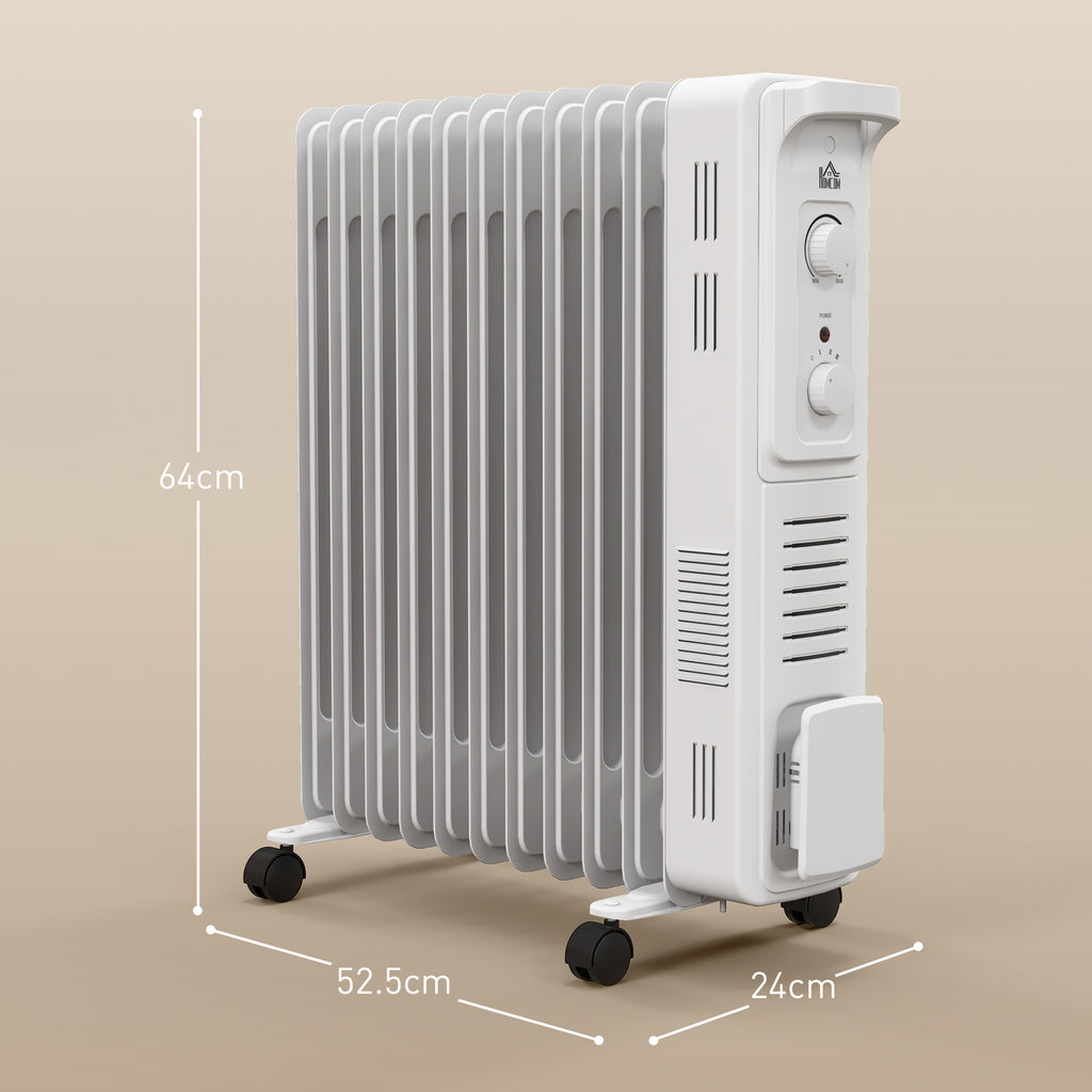 Heater Electrical Radiator 11 Fin Portable Oil Filled Radiator, Electric Heater With Safety Cut O