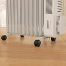 11 Fin Portable Oil Filled Radiator, Electric Heater With Safety Cut Off, White