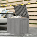 Outsunny 93L Plastic Garden Storage Box, Storage Container w/ Handles Khaki