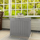 Outsunny 93L Plastic Garden Storage Box, Storage Container w/ Handles Khaki