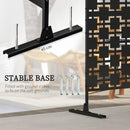 Outsunny 6.5FT Metal Outdoor Privacy Screen Panel w/ Stand, Grid Style