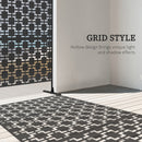 Outsunny 6.5FT Metal Outdoor Privacy Screen Panel w/ Stand, Grid Style