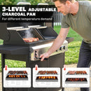 Outsunny 3 Burner Hybrid Dual Fuel BBQ Gas Grill With Side Burner, Black