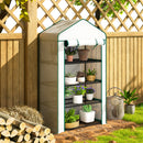 Outsunny 90 x 49 x 160cm Portable Mini Greenhouse with Shelves, White