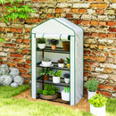 Outsunny 90 x 49 x 160cm Portable Mini Greenhouse with Shelves, White