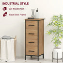 HOMCOM Narrow Bathroom Storage Cabinet with 4 Drawers for Small Spaces, Oak