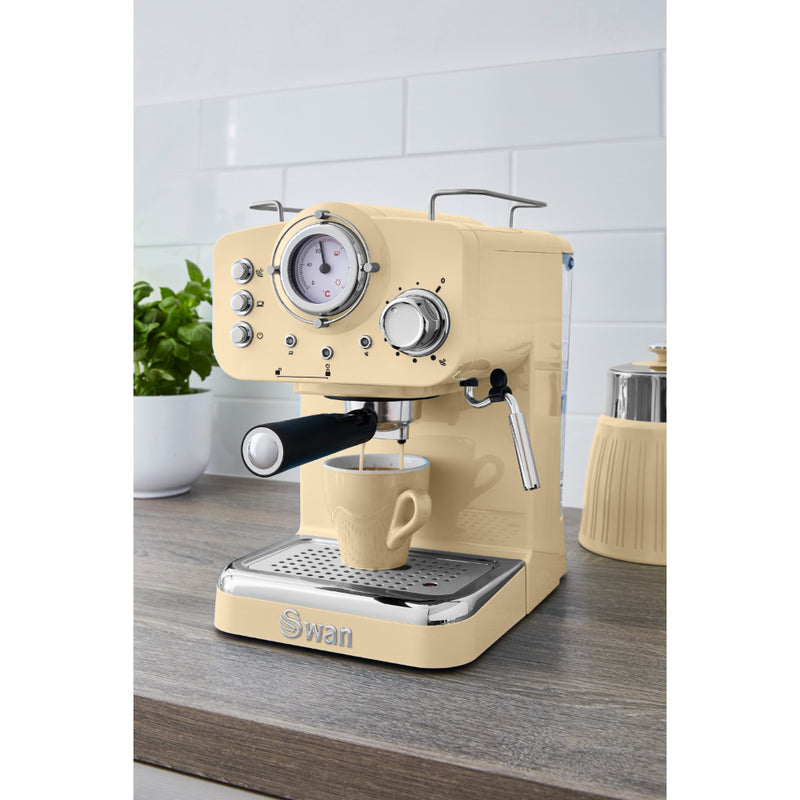 Swan Pump Espresso Coffee Machine  - Cream