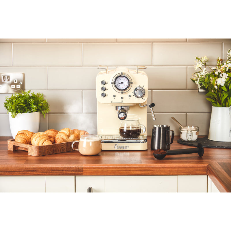 Swan Pump Espresso Coffee Machine  - Cream