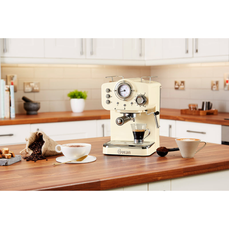 Swan Pump Espresso Coffee Machine  - Cream