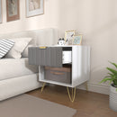 HOMCOM Bedside Drawers Modern Bedside Cabinet With Drawer And Handle, White