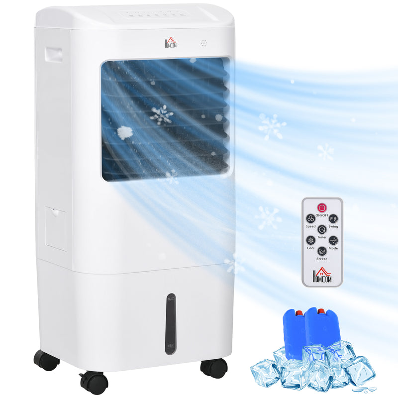 Portable Air Cooler with Humidifier, Remote, Timer, Oscillation, Ice Packs